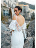Puff Off Shoulder Sleeve Ivory Lace Wedding Dress Puff Off Shoulder Sleeve Ivory Lace Wedding Dress
